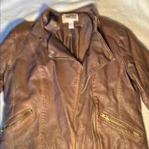 Forever 21 Brown Leather Moto Jacket